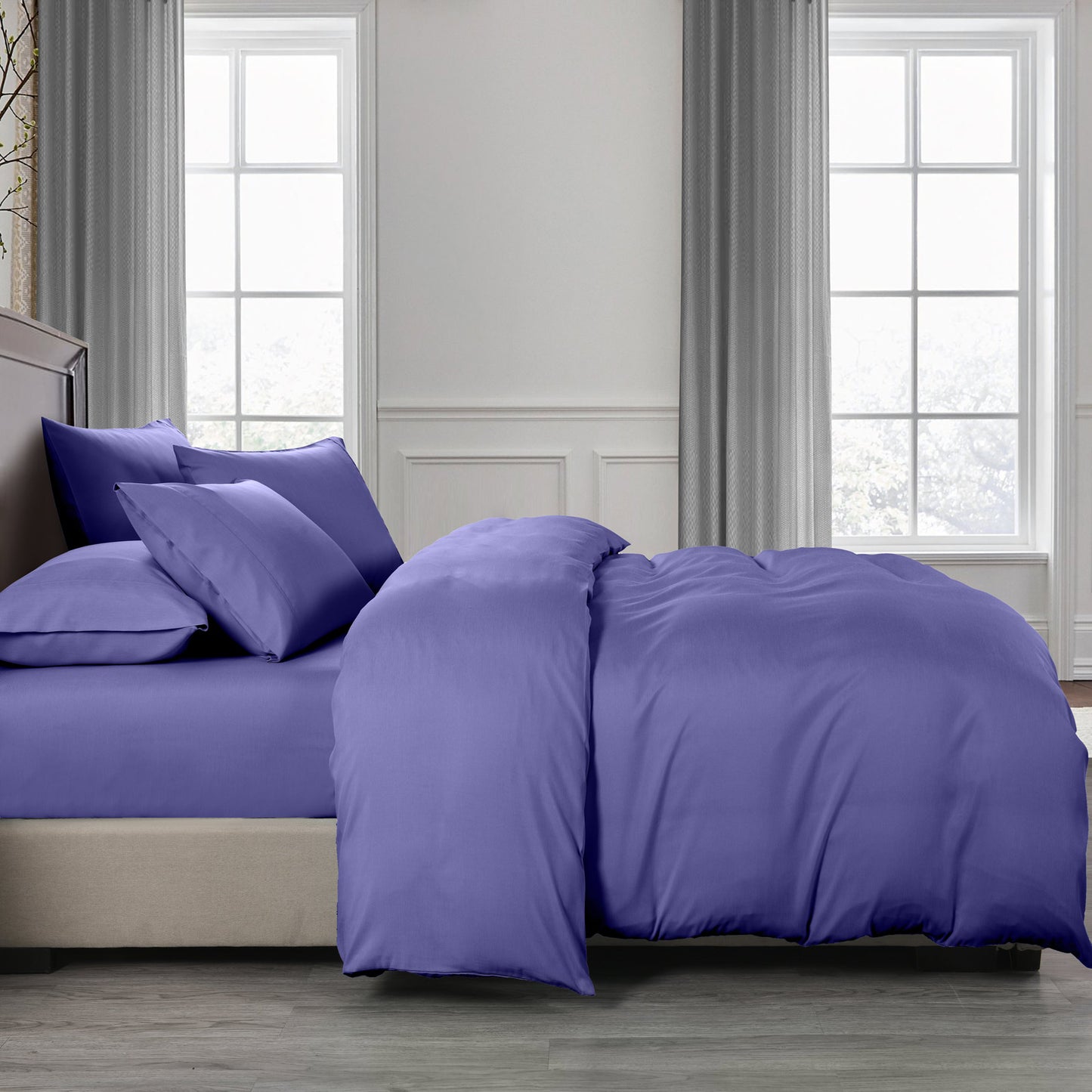 Royal Comfort 2000TC Quilt Cover Set Bamboo Cooling Hypoallergenic Breathable - King - Royal Blue