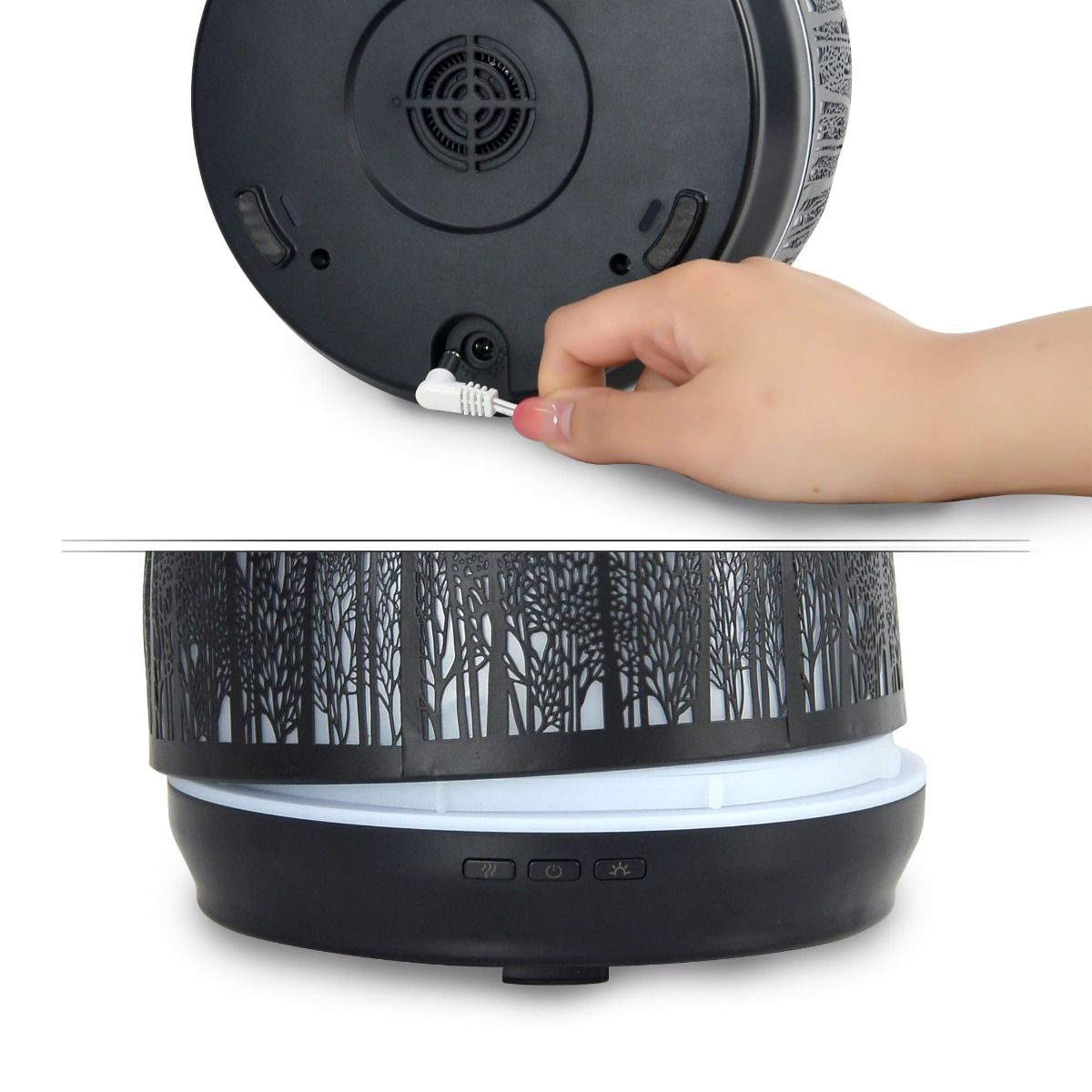 Activiva 500ml Metal Essential Oil And Aroma Diffuser-Black