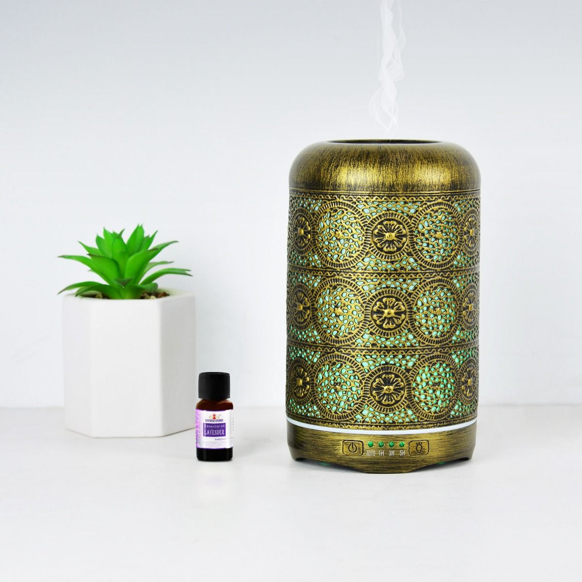 Activiva 260ml Metal Essential Oil And Aroma Diffuser-Vintage Gold