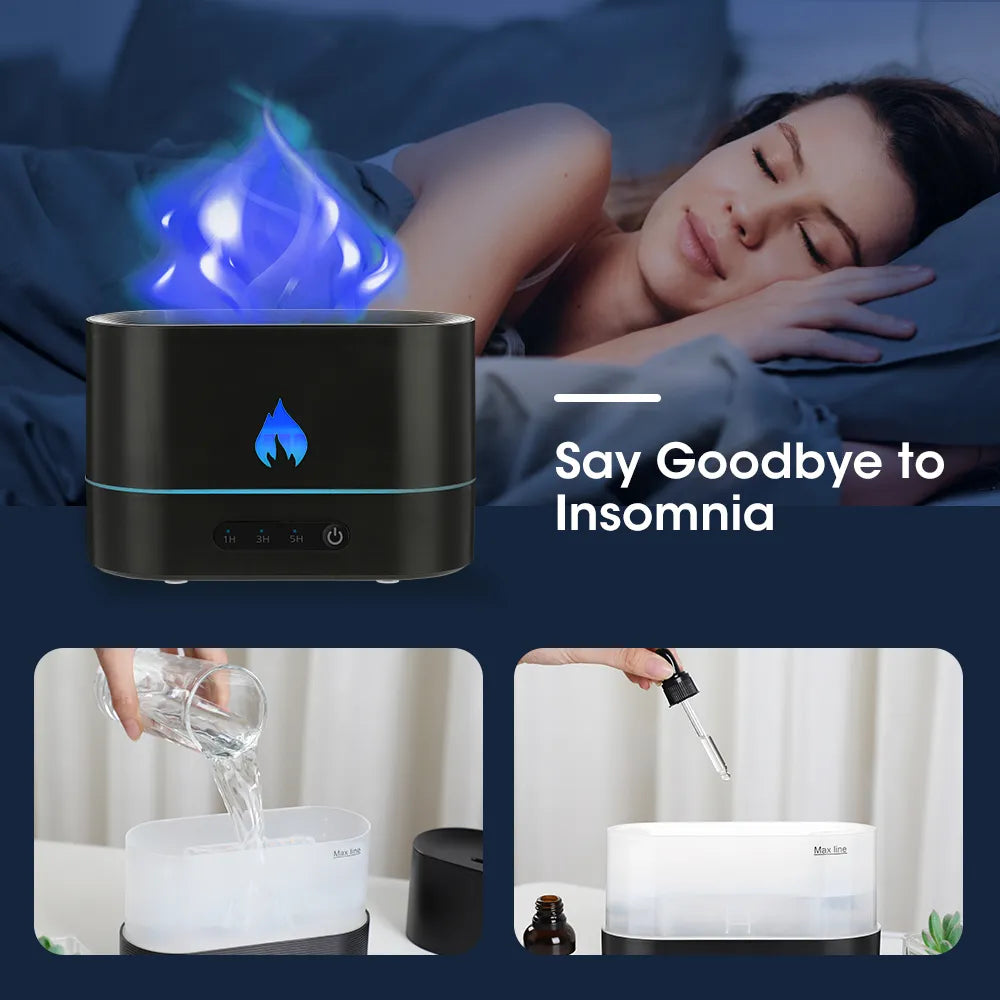 Gominimo Flame Humidifier Fire 250ml Black Go-Ad-105-Hgj