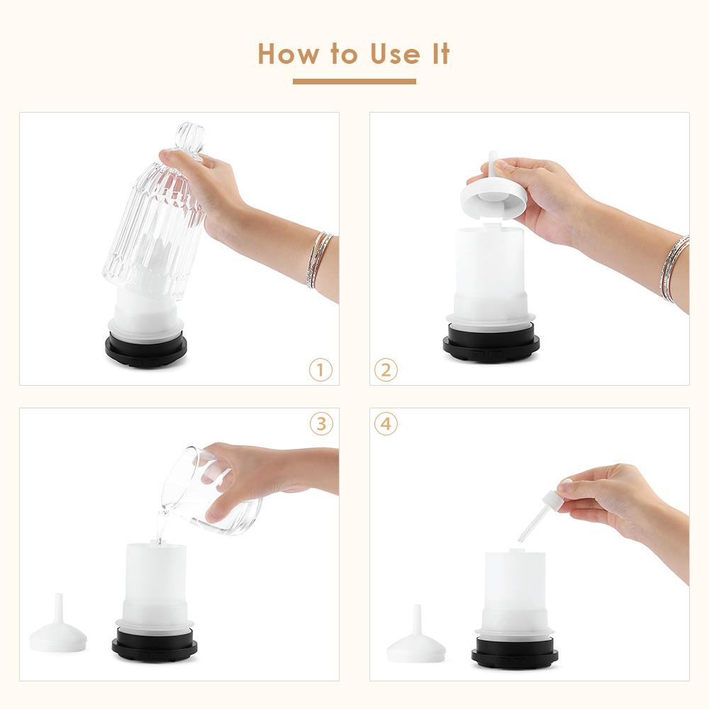 Essential Oil Aroma Diffuser - 120ml 3d Glass Bottle Ultrasonic Mist Humidifier