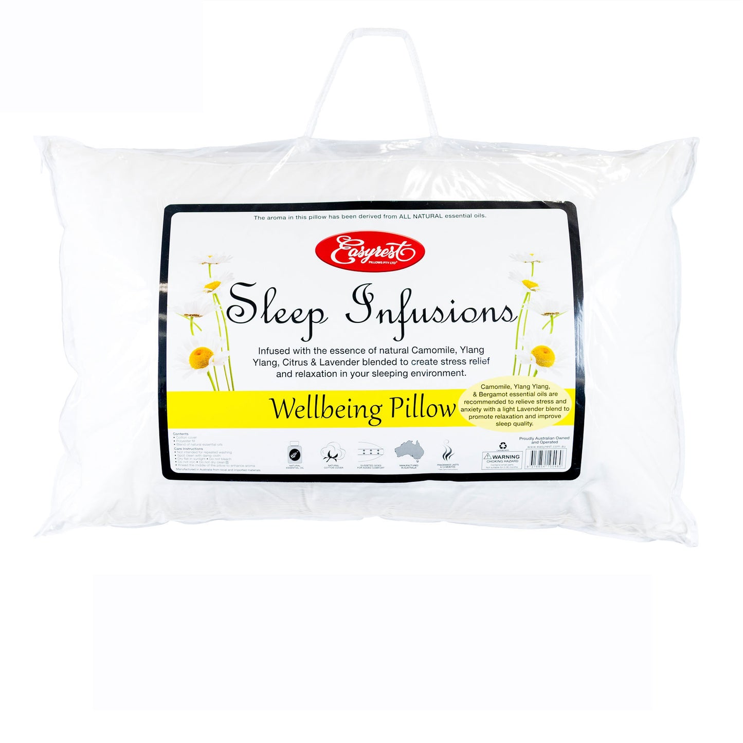 Easyrest Sleep Infusions Camomile Ylang Ylang Citrus And Lavender Wellbeing Standard Pillow