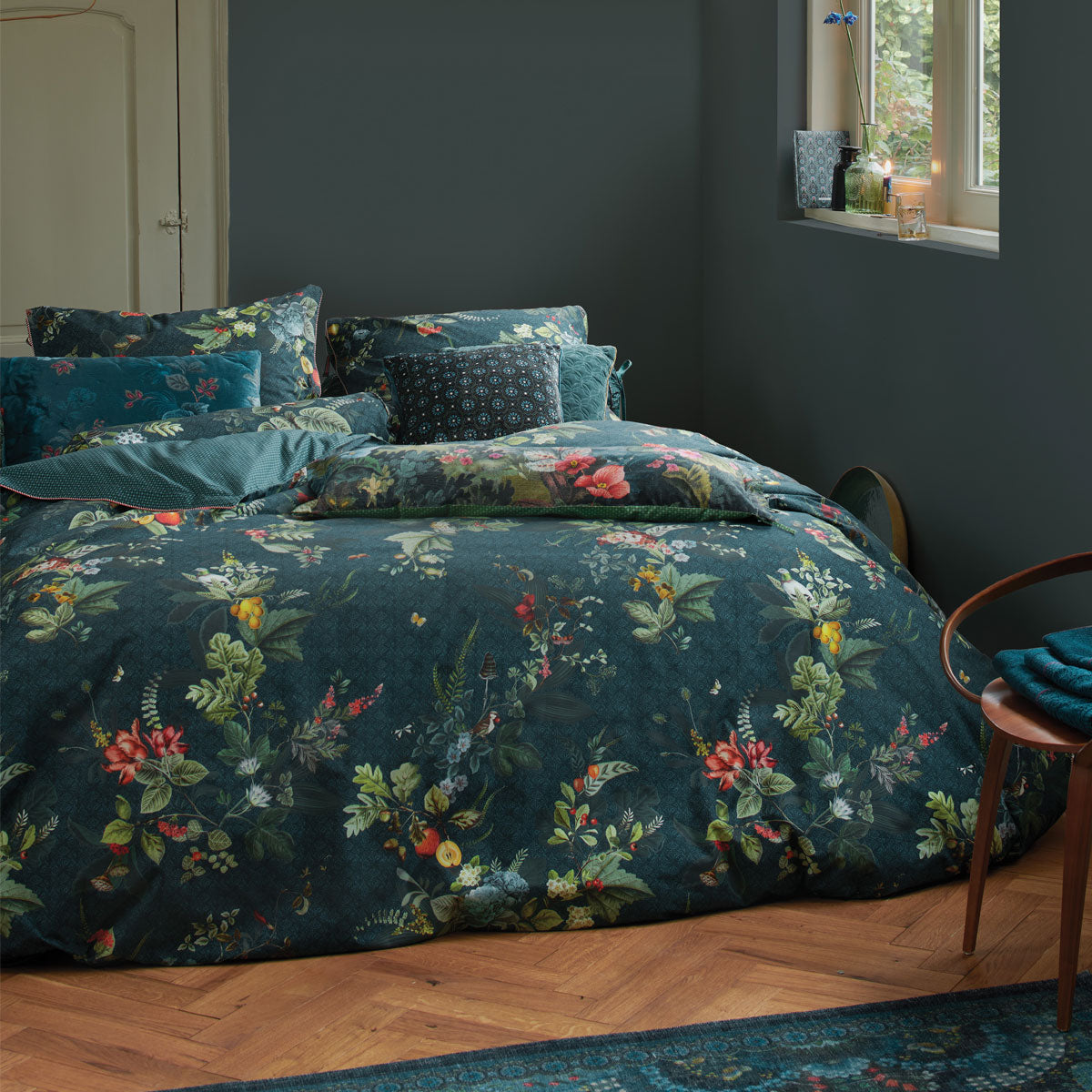 PIP Studio Fall in Leaf DarkBlue Cotton Quilt Cover Set King