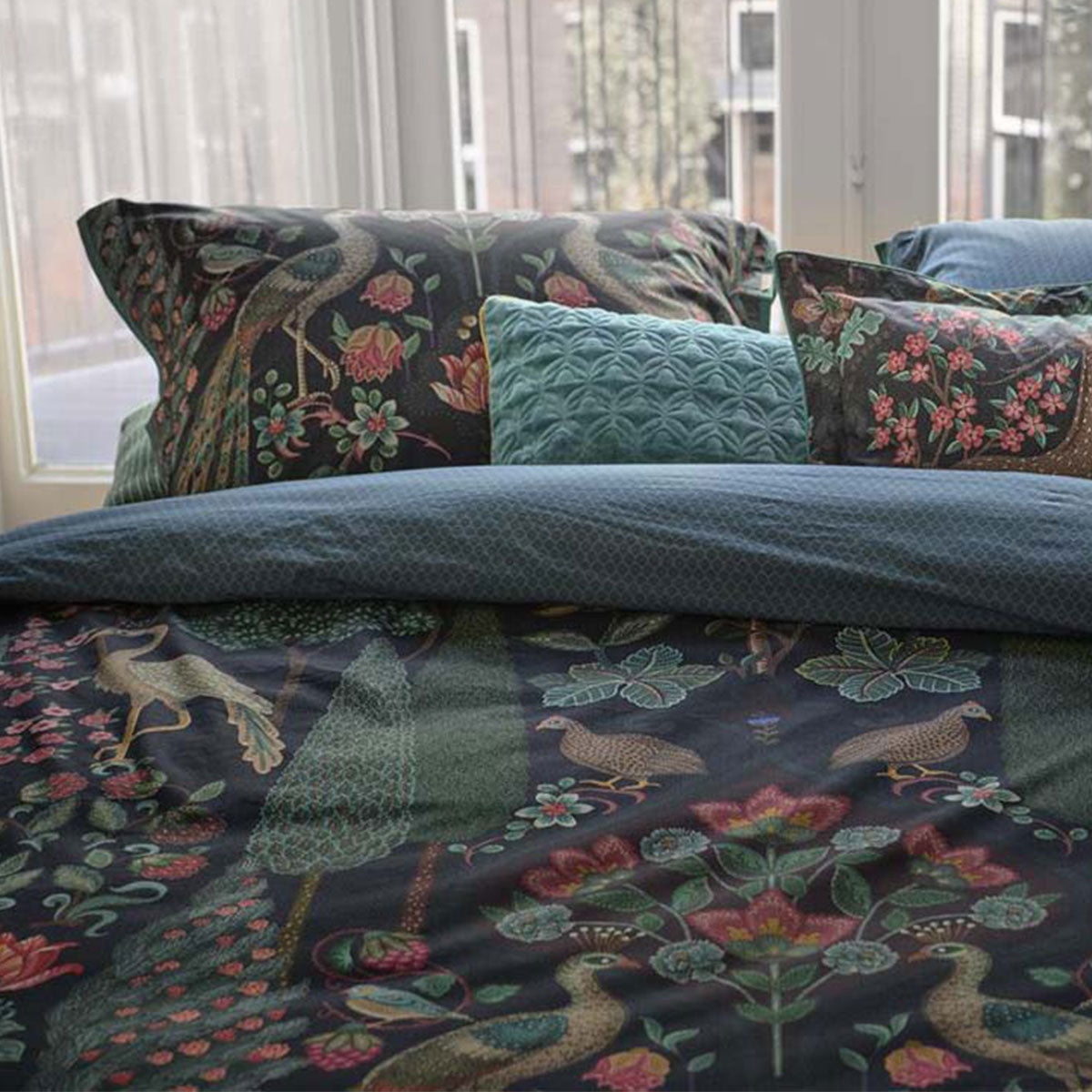 PIP Studio Pavoni Dark Blue Cotton Quilt Cover Set King