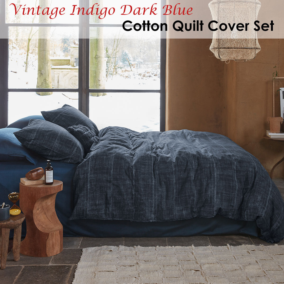 PIP Studio Vintage Indigo Dark Blue Cotton Quilt Cover Set King