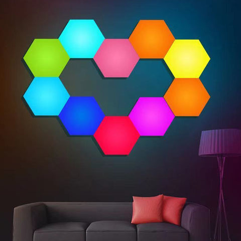 LED Hexagonal Board Voice-Activated Induction Night Light-USB Rechargable